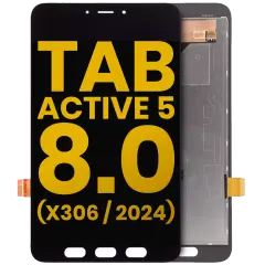 LCD Assembly Without Frame Compatible For Samsung Galaxy Tab Active 5 8.0" (X306 / 2024) (Refurbished) (Black)
