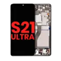 OLED Assembly With Frame Compatible For Samsung Galaxy S21 Ultra 5G (Aftermarket Plus) (Phantom Black)