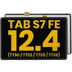 LCD Assembly Without Frame Compatible For Samsung Galaxy Tab S7 FE 12.4"(T730 / T733 / T735 / T736) (2021) (Refurbished) (Black)