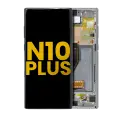 OLED Assembly With Frame Compatible For Samsung Galaxy Note 10 Plus / 5G (Refurbished) (Aura Glow / Silver)