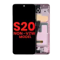 OLED Assembly With Frame Compatible For Samsung Galaxy S20 5G (Non-Verizon 5G UW Frame) (Aftermarket Plus) (Cloud Pink)