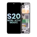 OLED Assembly With Frame Compatible For Samsung Galaxy S20 5G (Non-Verizon 5G UW Frame) (Service Pack) (Cloud White)