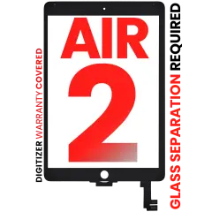 Digitizer Compatible For iPad Air 2 (Glass Separation Required) (Aftermarket Pro: XO7-2) (Black)