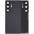 Back Cover Glass With Camera Lens Compatible For Samsung Galaxy S25 Ultra 5G (No Logo) (Aftermarket Plus) (Titanium Jet Black)