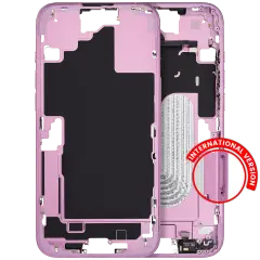 Mid-Frame Housing With Power And Volume Button Compatible For iPhone 16 Plus (International Version) (Used OEM Pull: Grade A) (Pink)