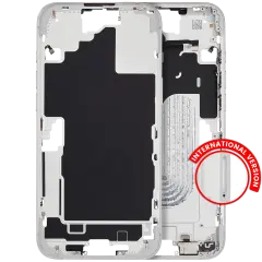 Mid-Frame Housing With Power And Volume Button Compatible For iPhone 16 Plus (International Version) (Used OEM Pull: Grade A) (White)