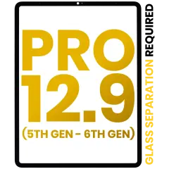 Front Glass Compatible For iPad Pro 12.9" 5th Gen (2021) / Pro 12.9" 6th Gen (2022) (Glass Separation Required) (Premium) (All Colors)