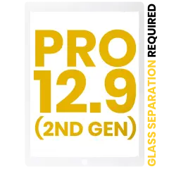 Front Glass Only Compatible For iPad Pro 12.9" 2nd Gen (2017) (White) (Glass Separation Required)