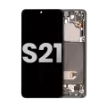 OLED Assembly With Frame Compatible For Samsung Galaxy S21 5G (Used OEM Pull: Grade A) (Phantom Gray)