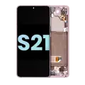 OLED Assembly With Frame Compatible For Samsung Galaxy S21 5G (Service Pack) (Phantom Pink)