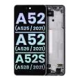 OLED Assembly With Frame Compatible For Samsung Galaxy A52 4G (A525 / 2021) / A52 5G (A526 / 2021) / A52S 5G (A528 / 2021) (Service Pack) (Awesome Black)