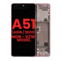 OLED Assembly With Frame Compatible For Samsung Galaxy A51 5G (A516 / 2020) (Non-Verizon 5G UW Frame) (6.46") (Aftermarket Plus) (Prism Cube Pink)