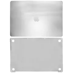 2 in 1 (Top and Bottom) Skin Compatible For MacBook Pro 15" Touch Bar (A1990 / Late 2018 / Early 2019) (A1707 / Late 2016 / Mid 2017) (Silver)