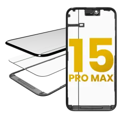 3 in 1 (Glass With OCA Pre-Installed + Frame) Compatible For iPhone 15 Pro Max (OCA Master)