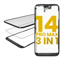 3 in 1 (Glass With OCA Pre-Installed + Frame) Compatible For iPhone 14 Pro Max (OCA Master)