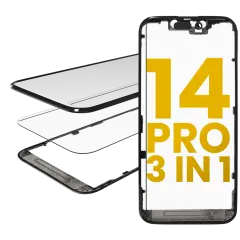 3 in 1 (Glass With OCA Pre-Installed + Frame) Compatible For iPhone 14 Pro (OCA Master)