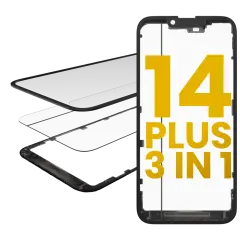 3 in 1 (Glass With OCA Pre-Installed + Frame) Compatible For iPhone 14 Plus (OCA Master)