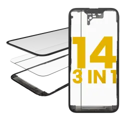 3 in 1 (Glass With OCA Pre-Installed + Frame) Compatible For iPhone 14 (OCA Master)