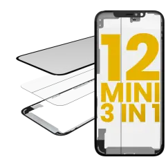 3 in 1 (Glass With OCA Pre-Installed + Frame) Compatible For iPhone 12 Mini (OCA Master)