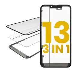 3 in 1 (Glass With OCA Pre-Installed + Frame) Compatible For iPhone 13 (OCA Master)