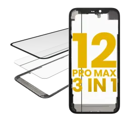3 in 1 (Glass With OCA Pre-Installed + Frame) Compatible For iPhone 12 Pro Max (OCA Master)
