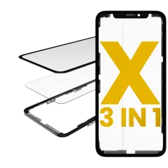 3 in 1 (Glass With OCA Pre-Installed + Frame) Compatible For iPhone X (OCA Master)