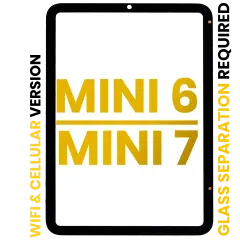 Front Glass Compatible For iPad Mini 6 (2021) / Mini 7 (2024) (Glass Separation Required) (WiFi / Cellular) (Premium) (All Colors)