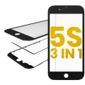 3 in 1 (Front Glass + Frame + OCA Pre-Installed) Compatible For iPhone 5S (2 Pack) (Black)