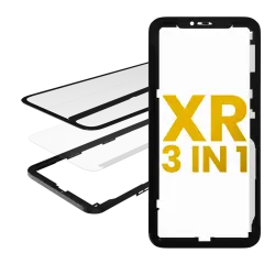 3 in 1 (Glass With OCA Pre-Installed + Frame) Compatible For iPhone XR (OCA Master) (2 Pack)