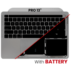 Top Case Assembly With Battery And Keyboard Compatible For MacBook Pro 13" (A2338 / Late 2020) (Used OEM Pull: Grade A) (US Keyboard) (Space Gray)