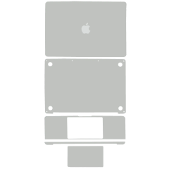 4in1 (Top, Bottom, Keyboard, Trackpad) Skin Compatible For MacBook Pro 13"(A2289 / Mid 2020) (Silver)