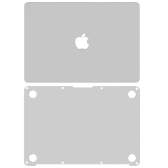 2 in 1 (Top and Bottom) Skin Compatible For MacBook Retina 12" (A1534 / Early 2015 / Early 2016 / Mid 2017) (Silver)