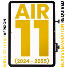 Digitizer Compatible For iPad Air 11" (2024) / Air 11" (2025) (Glass Separation Required) (Premium) (WiFi / Cellular) (Black)