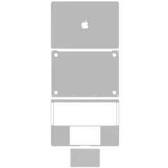 4in1 (Top, Bottom, Keyboard, Trackpad) Skin Compatible For MacBook Pro 15"Touch Bar (A1990 / Late 2018 / Early 2019/A1707 / Late 2016 / Mid 2017) (Space Gray)