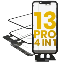 4 in 1 Short Flex (Digitizer Touch With Glass + OCA + Frame Pre-installed) Compatible For iPhone 13 Pro (OCA Master)