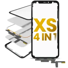 4 in 1 Short Flex (Digitizer Touch With Glass + OCA + Frame Pre-installed) Compatible For iPhone XS (OCA Master)