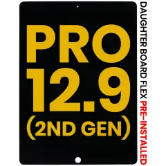 LCD Assembly With Digitizer & Daughter Board Flex Pre-Installed Compatible For iPad Pro 12.9" 2nd Gen (2017) (Refurbished) (Black)