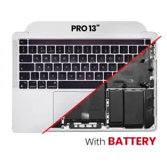 Top Case Assembly With Battery And Keyboard Compatible For MacBook Pro 13" (A2251 / Mid 2020) (US Keyboard)(Used OEM Pull: Grade B/C) (Silver)