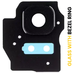 Back Camera Lens With Bezel Ring Compatible For Samsung Galaxy S8 Plus (Midnight Black)