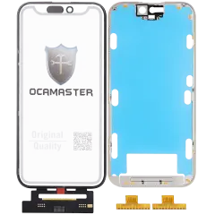 4 in 1 Short Flex (Digitizer Touch With Glass + OCA + Frame Pre-installed) Compatible For iPhone 15 Pro (OCA Master)