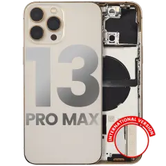 Back Housing W/ Small Components Pre-Installed Compatible For iPhone 13 Pro Max (International Version) (Used OEM Pull: Grade B) (Gold)