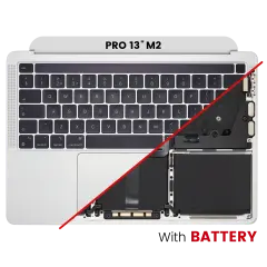 Top Case Assembly With Battery And Keyboard Compatible For MacBook Pro 13" M2 (A2338 / Late 2020) (Silver) (US Keyboard)